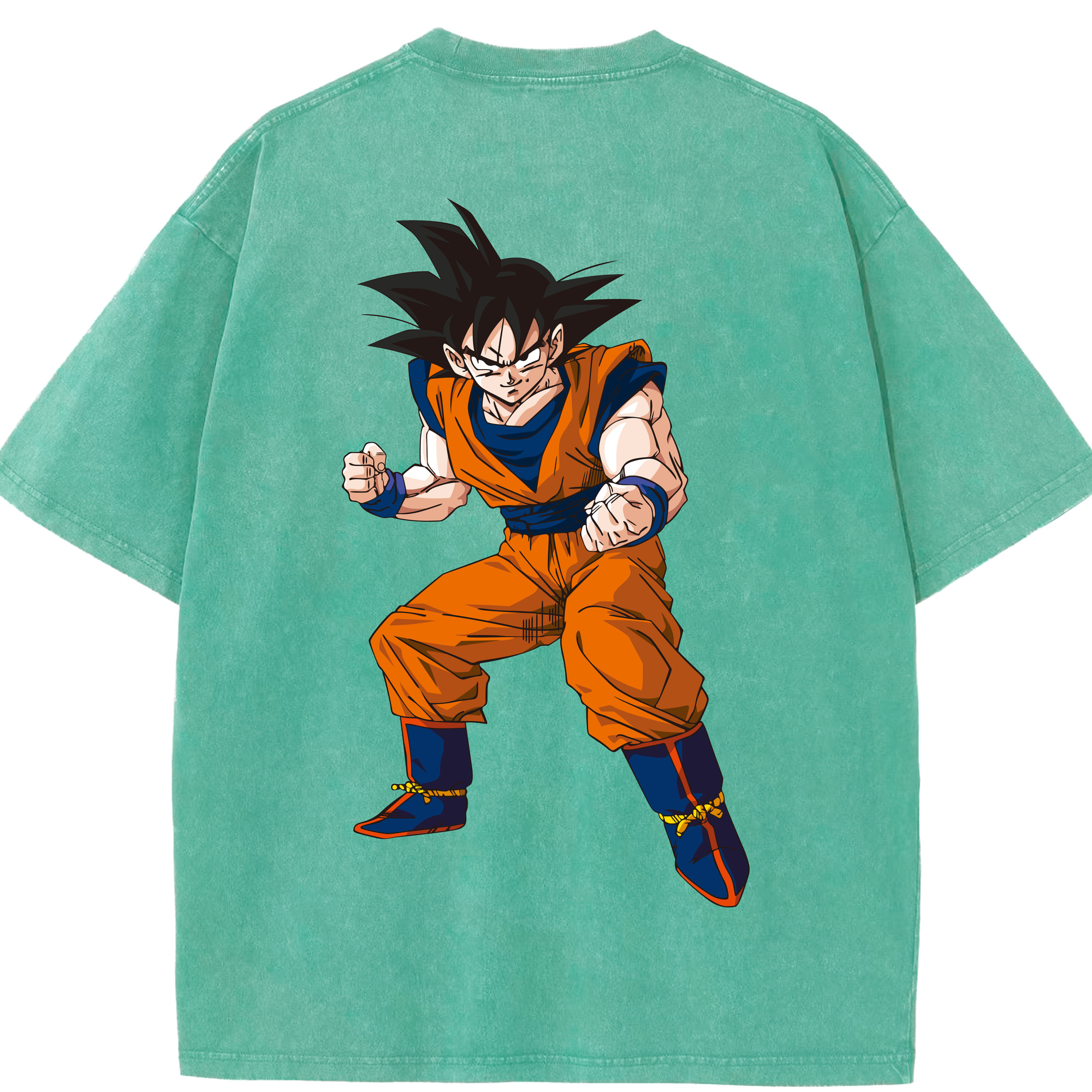 （画像用） ドラゴンボール 孫悟空（そん ごくう）Son Goku カカロット DRAGON BALL Kakarotto 綿100% ヴィンテージ風 半袖Tシャツ（背面プリント）